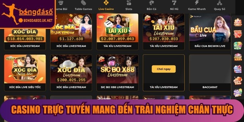 Casino trực tuyến mang đến trải nghiệm mô phỏng sòng bài chân thực